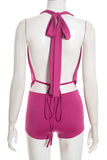 Halter Drape Shorts Set