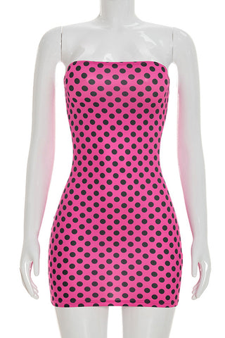 Strapless Polka Dot Mini Dress