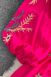 Embroidered Drawstring Maxi Dress