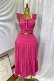 Ruffle Trim Skirt Set