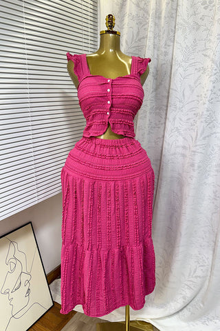 Ruffle Trim Skirt Set