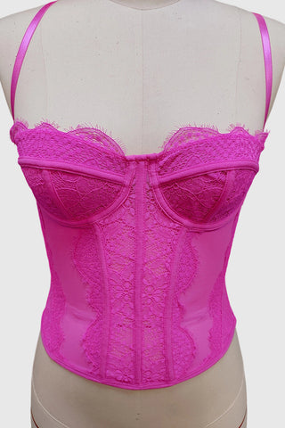 Lace-Trimmed Bustier Tank Top