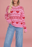 Geometric Heart Knit Sweater