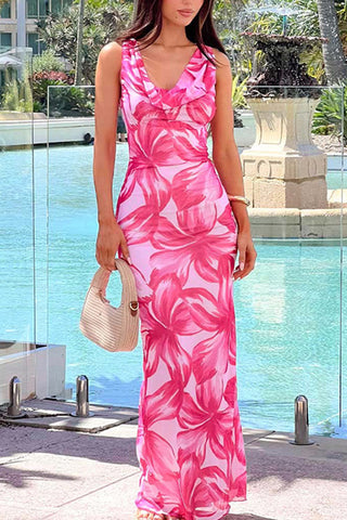 Floral Print Casual Maxi Dress