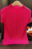 Textured Mock Neck T-Shirt