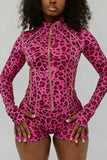 Zip-Front Long-Sleeve Shorts Set