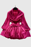 Draped Neck Casual Dress