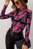 Floral Sheer Long Sleeve Blouse