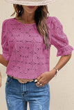 Lace Puff-Sleeve Blouse