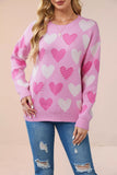 Heart Pattern Knit Sweater