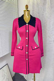 Buttoned Casual Textured Dress