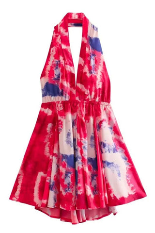 Halter Neck Tie-Dye Dress