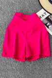 V-Waist Slim Brown High-Waist Shorts