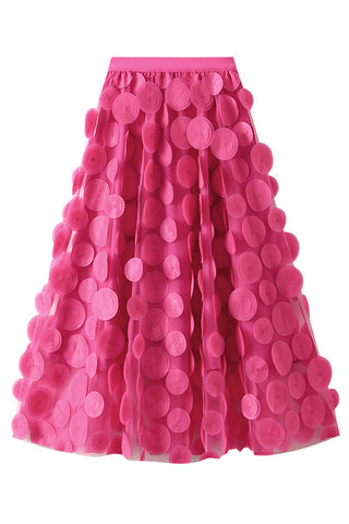 Textured Circle A-Line Skirt