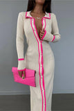 Button-Front Casual Midi Dress