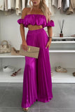Elegant Off-Shoulder Pants Set
