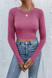 Long Sleeve Ribbed Crop Top