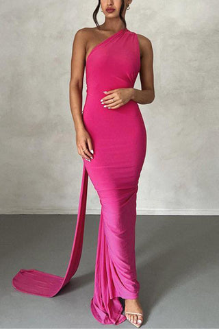 One-Shoulder Evening Gown