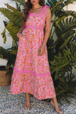 Floral Bow Strap Maxi Dress