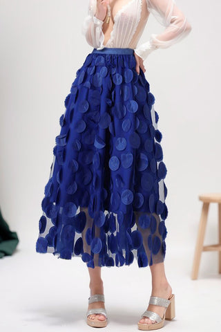 Textured Circle A-Line Skirt
