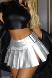 Pleated Mini Skirt with Belt