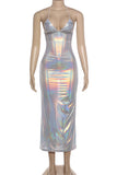 Strappy V-Neck Evening Gown