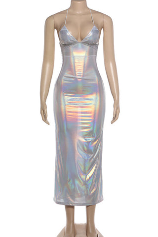 Strappy V-Neck Evening Gown