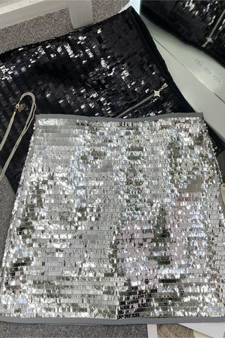Sequin Embellished Mini Skirt