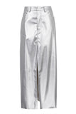Sleek Metallic Maxi Skirt
