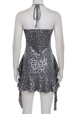 Leopard Print Casual Mini Dress