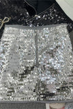 Sequin Embellished Mini Skirt