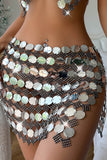 Dazzling Sequin Jumpsuit Skirt