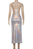 Strappy V-Neck Evening Gown
