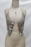 Metallic Chain Halter Top
