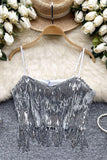 Fringe Sequin Camisole Top