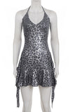 Leopard Print Casual Mini Dress