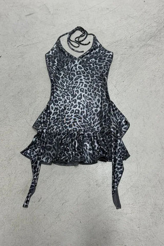 Leopard Print Casual Mini Dress