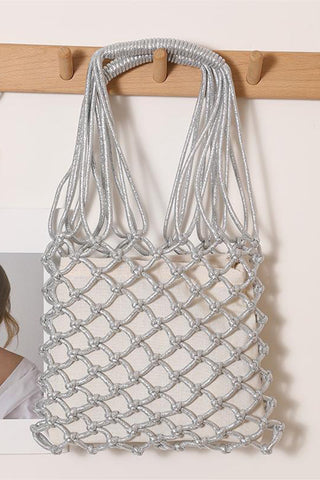 Woven Tote Bag with Braided Handles