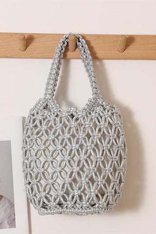 Handwoven Open-Weave Tote Bag