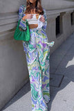 Abstract Patterned Pants Set