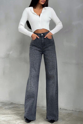 High-Waisted Straight Jeans