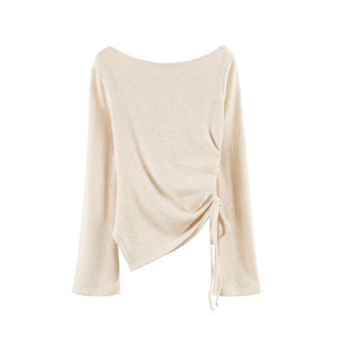 Asymmetrical Ruched Long Sleeve Top