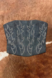 Corset-Style Patterned Tank Top