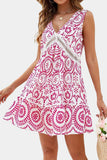 Print V-Neck Cocktail Dress