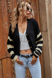 Striped Button-Up Cardigan