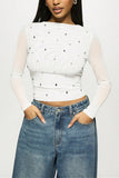 Embellished Long Sleeve Blouse