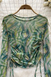 Artistic Pattern Long Sleeve Blouse