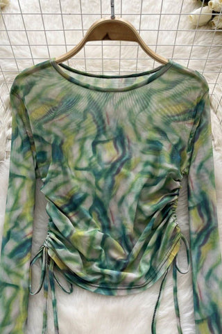 Artistic Pattern Long Sleeve Blouse