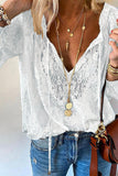 Elegant Lace V-Neck Blouse