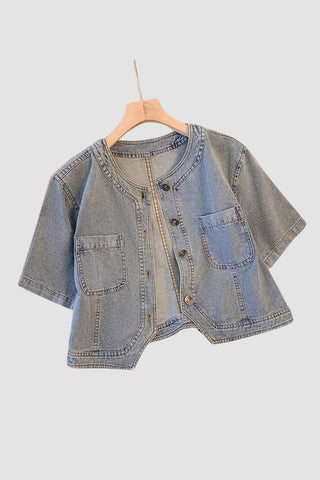 Casual Buttoned Denim Jacket